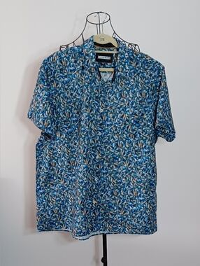 32 Bar Blues- Artistic Geometric Mosaic Button Down- Size XL